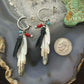 Carolyn Pollack Southwestern Style Sterling Silver MOP Etched Feather Dangle Earrings