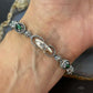 Carolyn Pollack Sterling Silver 9 Oval Malachite Link Bracelet For Women