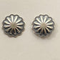 Sterling Silver Repousse Concho Stud Earrings For Women (1 Pair)