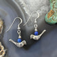 Carolyn Pollack Southwestern Style Sterling Silver Bird with Lapis Bead Dangle Earrings For Women