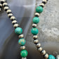 Sterling Silver 3-5mm Navajo Pearl Southwester Style & 4.5mm Turquoise Bead Hoop Earrings For Women