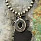 Sterling Silver Southwestern Style Oval Onyx Decorated Charm/Pendant For Women