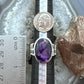 Sterling Silver Southwestern Style Oval Star Amethyst Ring Size 9 For Women