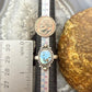 Sterling Silver Southwestern Style Golden Hill Turquoise Adjustable Ring For Women