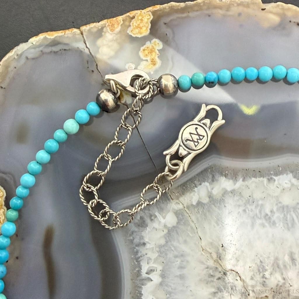 Carolyn Pollack Sterling Silver Natural Turquoise & Turquoise Beads 16"-19" Necklace For Women