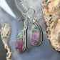 Sterling Silver Southwestern Style Paisley Ruby Zoisite Dangle Earrings For Women