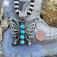 Eva & Linberg Billah Sterling Silver Butterfly w/Turquoise Decorated Pendant For Women