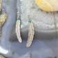 Anthony Gatewood Sterling Silver & Turquoise Bead Feather Dangle Earrings For Women