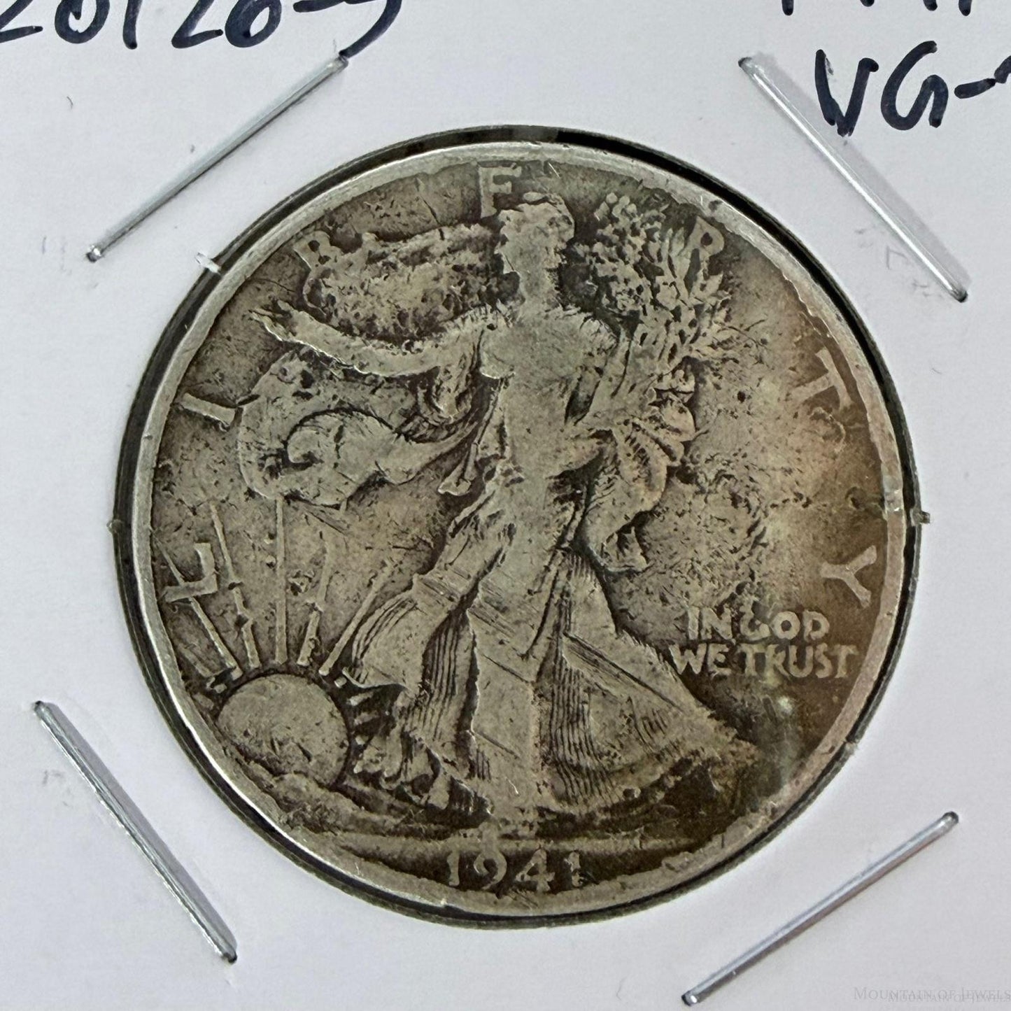1941-S US Walking Liberty Half Dollar 90% Silver VG-F #20126-5
