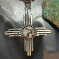 Sterling Silver Southwestern Style Rounded Wild Horse Unisex Zia Pendant #1