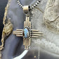 Sterling Silver Southwestern Style Teardrop Golden Hill Turquoise Zia Pendant