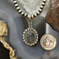 Sterling Silver Southwestern Style Oval Labradorite Decorated Charm/Pendant For Women