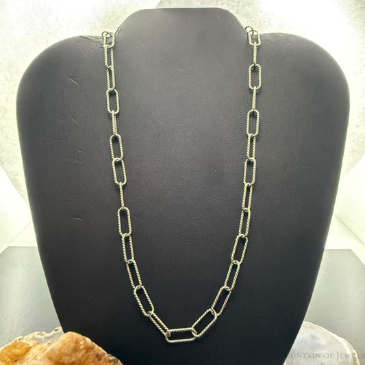 Carolyn Pollack Sterling Silver Paper Clip 24" Necklace For Women