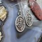 Noah Pajarito Sterling Silver Oval Tufa Cast Cornstalk Dangle Earrings For Women