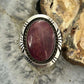 Robert Shakey Native American Sterling Silver Oval Spiny Oyster Decorated Ring Size 9 For Women
