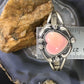 Jeff James Native American Sterling Silver Heart Shape Pink Conch Shell Bracelet For Women