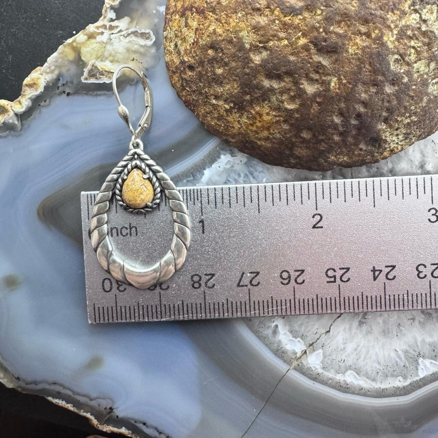 Carolyn Pollack Southwestern Style Sterling Silver Picture Jasper Dangle Earrings For Women