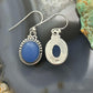 Sterling Silver Southwestern Style Periwinkel Chalcedony Dangle Earrings For Women