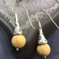 Carolyn Pollack Sterling Silver Round Wooden Bead Dangle Earrings For Women