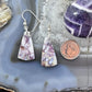 Sterling Silver Triangle Saganite Agate Slab Dangle Earrings For Women #121