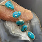 Sterling Silver Southwestern Style Kingman Turquoise Lariat 25" Necklace For Women
