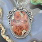 Sterling Silver Southwestern Style Oval Peanut Obsidian Decorated Pendant For Women