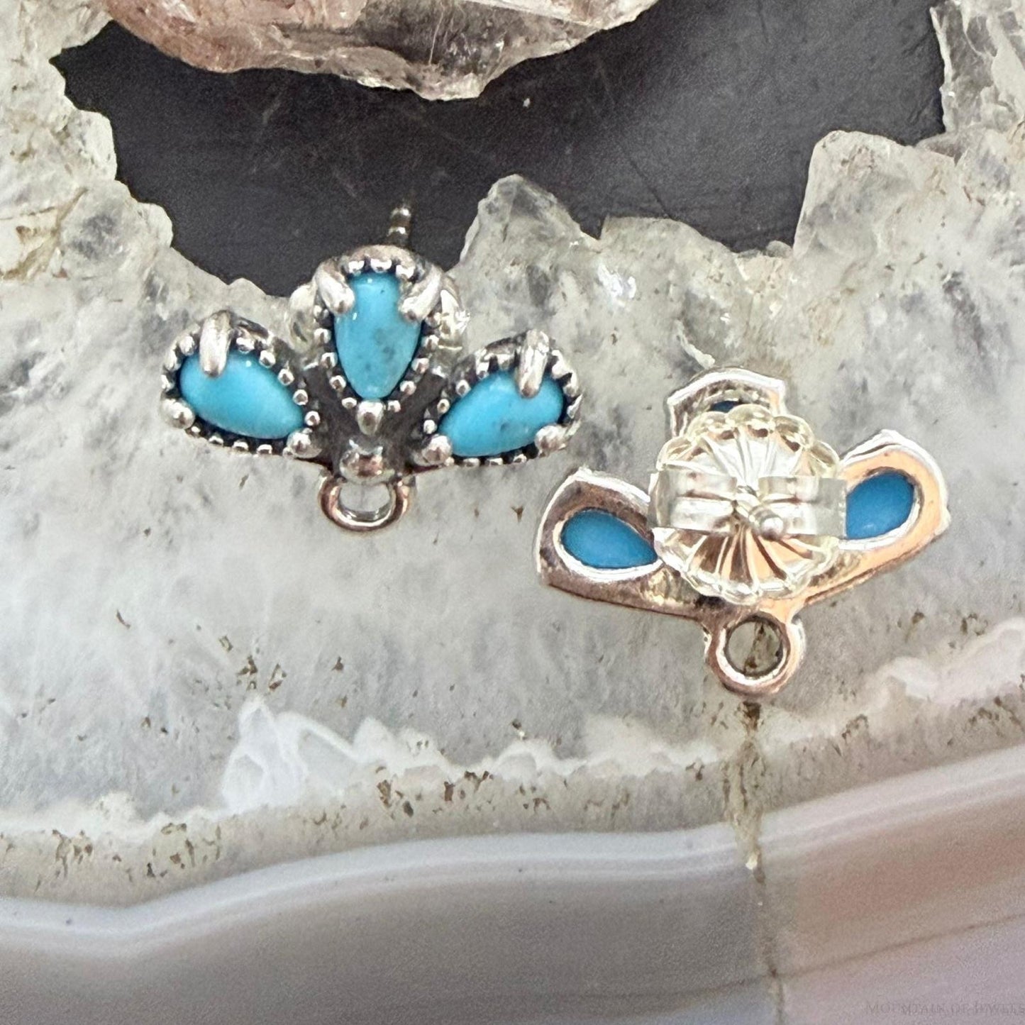 Carolyn Pollack Sterling Silver Teardrop Turquoise Stud Earrings For Women