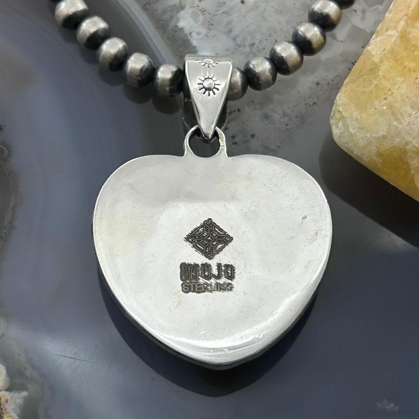 Sterling Silver Southwestern Style Charoite Decorated Heart Pendant For Women #1