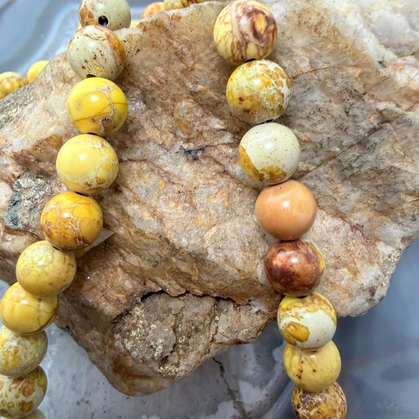 Sterling Silver Southwestern Style 8mm Snake Skin Jasper Beads 18" Necklace For Women