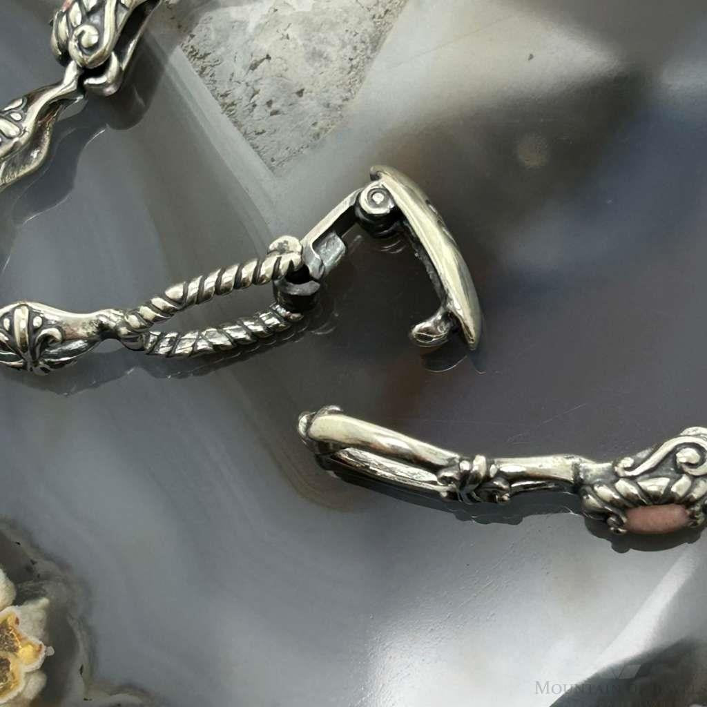 Carolyn Pollack Sterling Silver 8 Oval Rhodonite Link Bracelet For Women