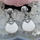 Carolyn Pollack Sterling Silver Pear White Jasper Decorated Dangle Earrings For Women