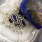 Carolyn Pollack Sterling Silver 2 Curved Pear Lapis Decorated Ring Size 6 For Women