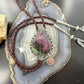 Sterling Silver Southwestern Style Large Teardrop Ruby Zoisite Bolo Tie For Men