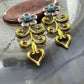 Carolyn Pollack Sterling Silver & Brass w/Turquoise Floral Post Earrings For Women