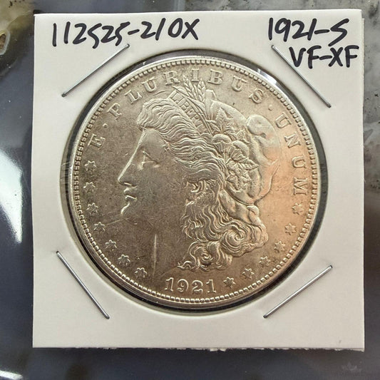 US 1921-S 90% Morgan Silver Dollar VF-XF Beautiful #112525-21OX