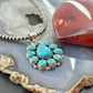 Sterling Silver Southwestern Style Mohave Turquoise Cluster Pendant For Women #1