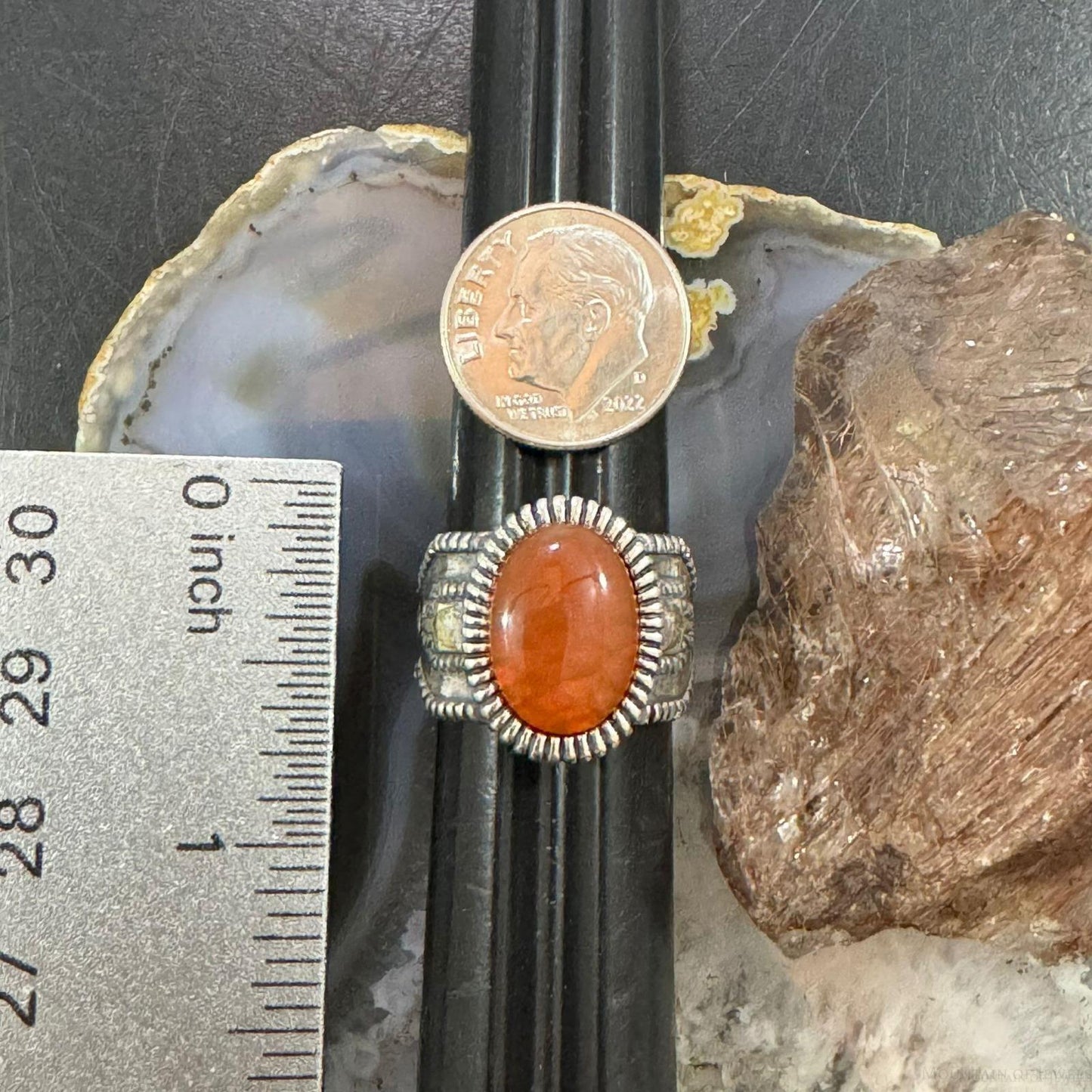 Carolyn Pollack Sterling Silver Oval Carnelian Decorated Ring For Women