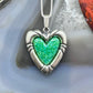 Carolyn Pollack Sterling Silver Heart Green Turquoise Chip Inlay Pendant W/18" Necklace For Women