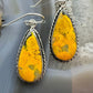 Native American Sterling Silver Teardrop Bumblebee Jasper Dangle Earrings For Women