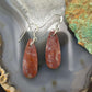 Sterling Silver Teardrop Plum Moss Agate Slab Dangle Earrings For Women #535