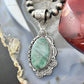 Sterling Silver Southwestern Style Oval Emerald Decorated Pendant For Women