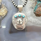 Running Bear Native American Sterling Silver Turquoise Cowboy Hat Unisex Pendant