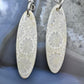 Sterling Silver Oval Fossilized Coral Slab Dangle Earrings For Women #128