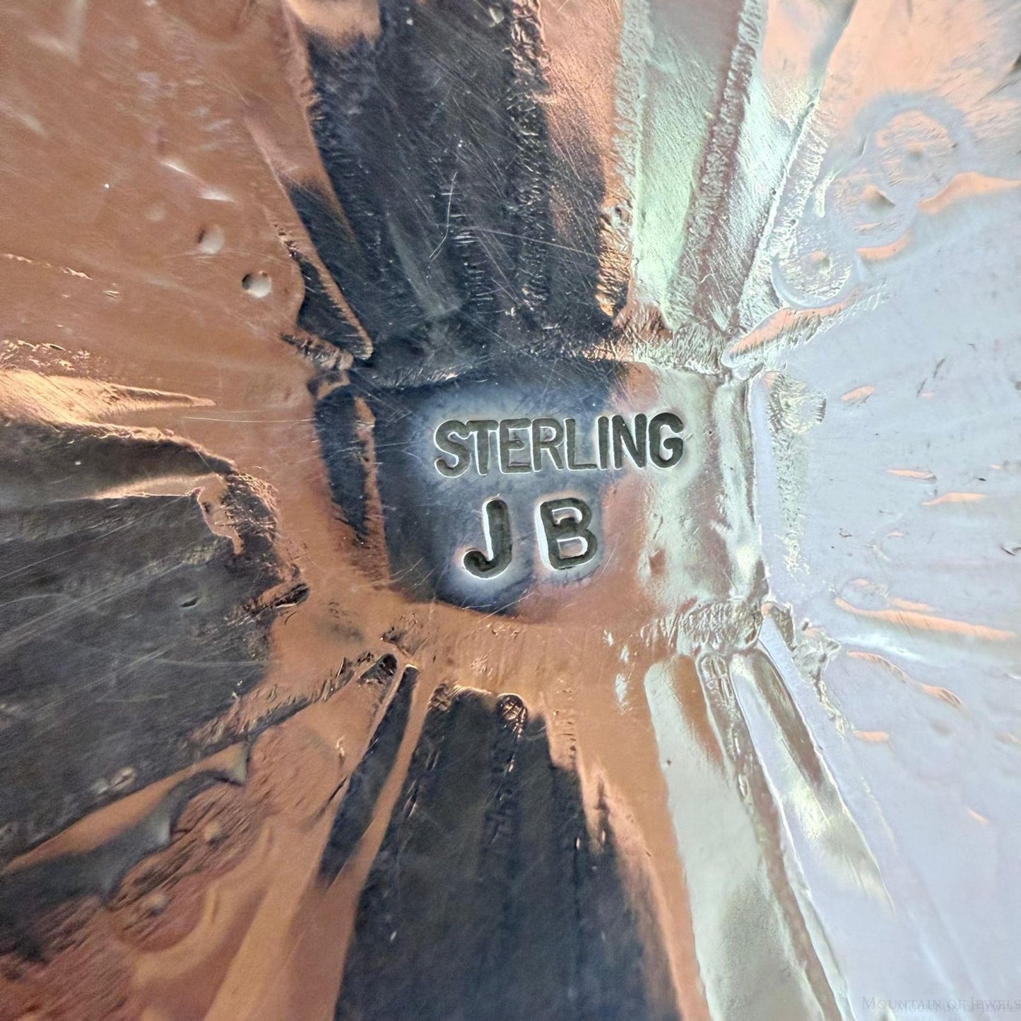 Joann Begay Native American Sterling Silver 5 Coral Stamped Belt Buckle For Men