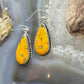 Native American Sterling Silver Teardrop Bumblebee Jasper Dangle Earrings For Women