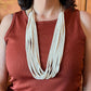 Vintage Native American 10 Strands White Shell Heishi Beads Necklace For Women