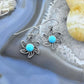 Sterling Silver Blue Turquoise Flower Dangle Earrings For Women