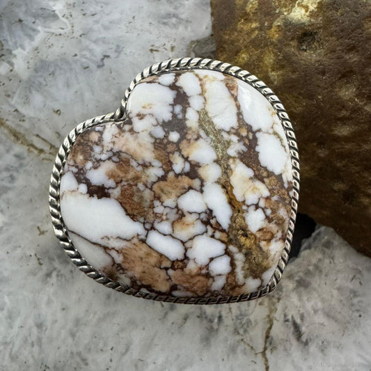 Sterling Silver Southwestern Style Wild Horse Heart Shape Ring Size 7 For Women