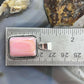 Native American Sterling Silver Rectangle Pink Conch Decorated Pendant For Women #1