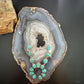 Sterling Silver Southwestern Style Mohave Turquoise Naja Necklace For Women